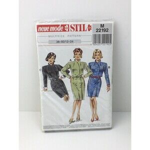 Dress Double Breasted Collar Size 12-24 UNCUT Pattern 22192 Vtg